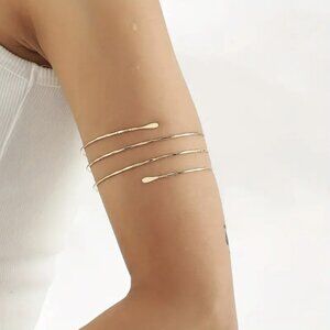 new CUFF BRACELET upper arm HIPPIE simple EGYPTIAN boho ARMLET stylish GOLDTONE